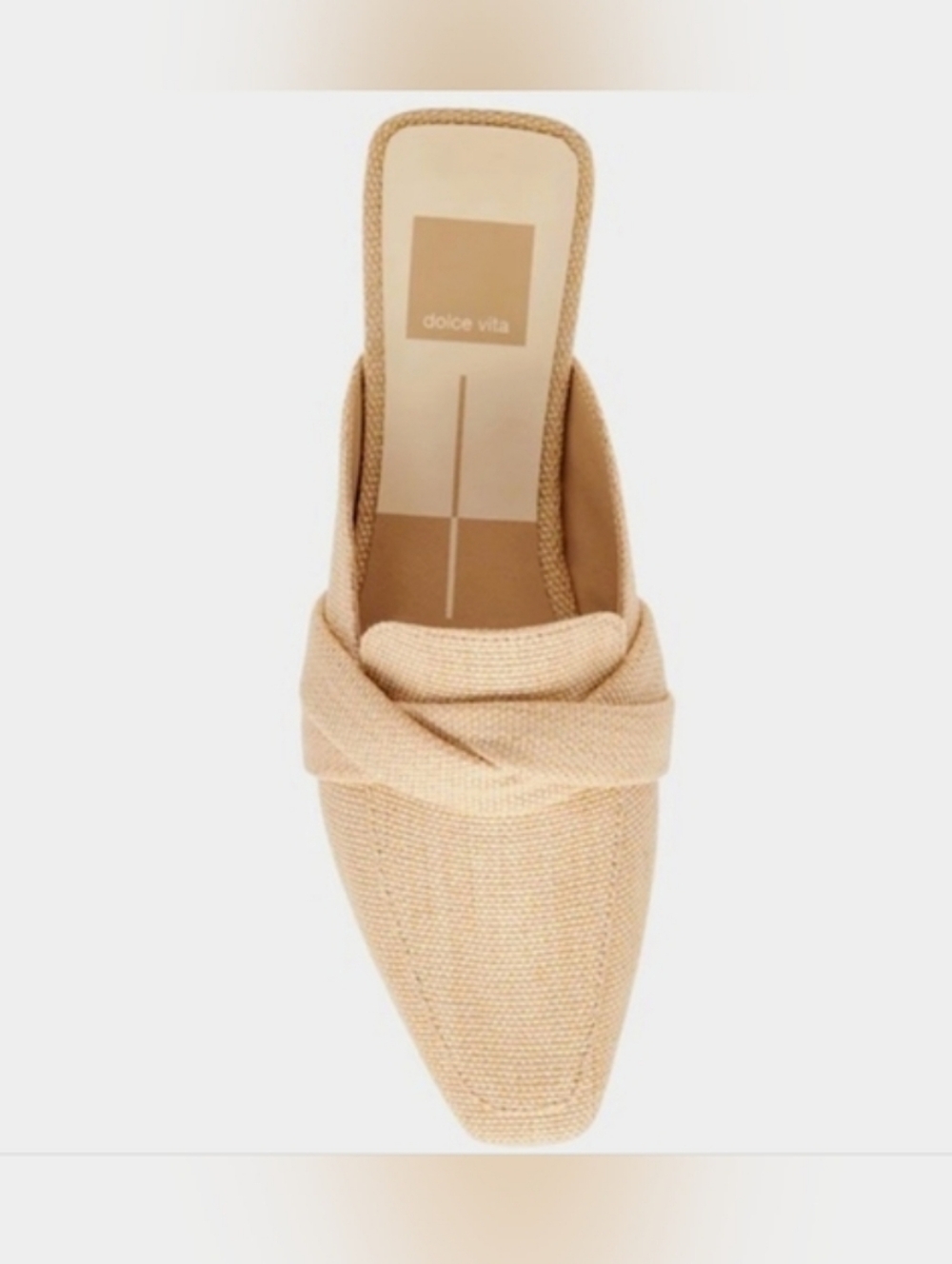 Dolce Vita Clarise Raffia Natural Beige Knotted Mule